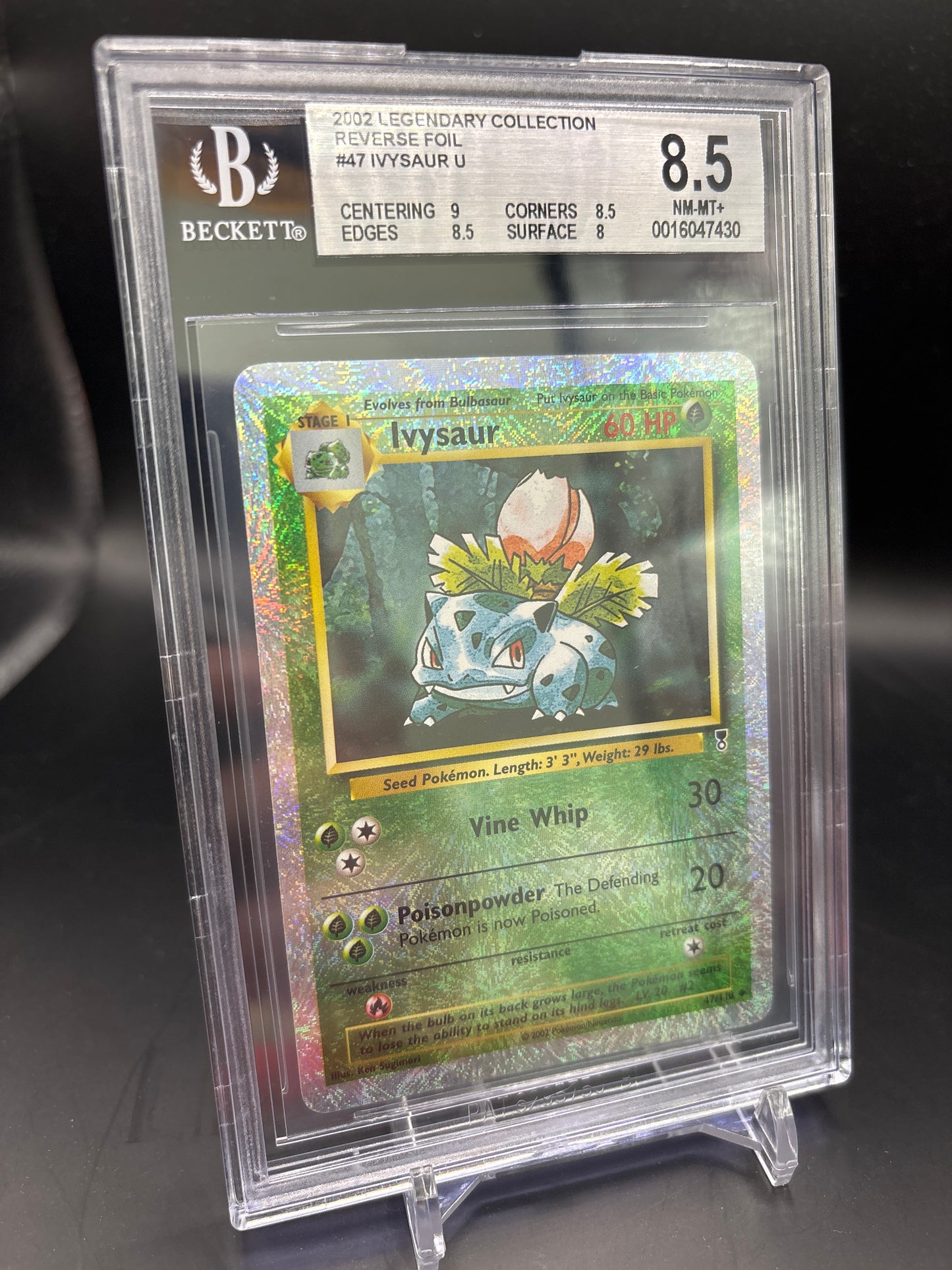 Ivysaur Legendary Collection Reverse Foil #47 BGS NM/Mint+ 8.5