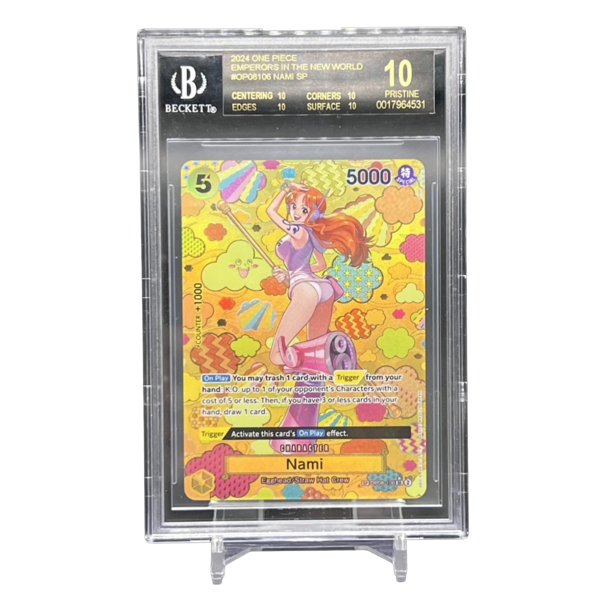 BGS Black Label Pristine 10 One Piece Nami SP OP08-106 Emperors in