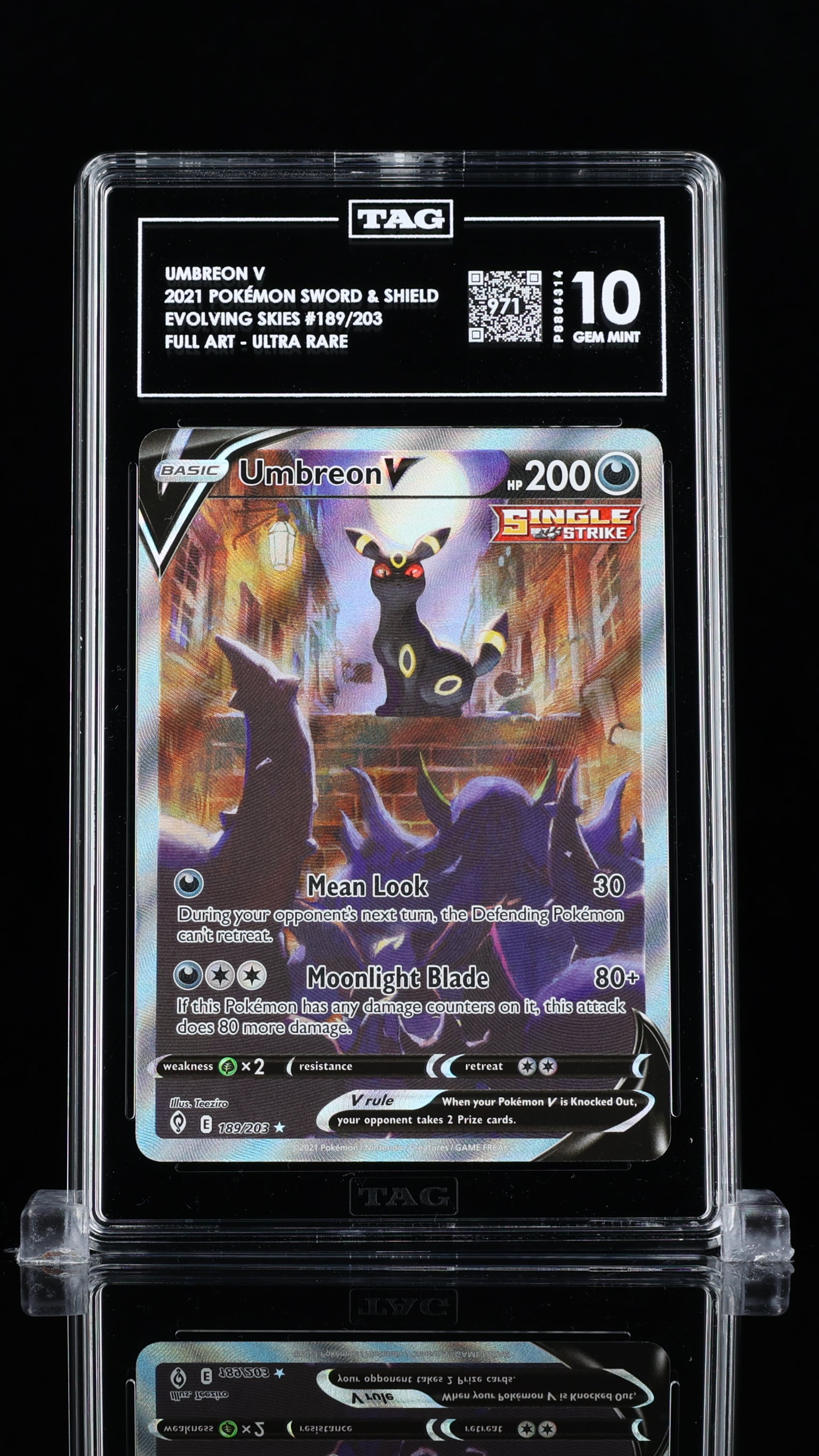 Umbreon V Alt Art TAG Gem Mint 10 (971) Rank #2 & 1st Graded by TAG   Gamers Getaway KC