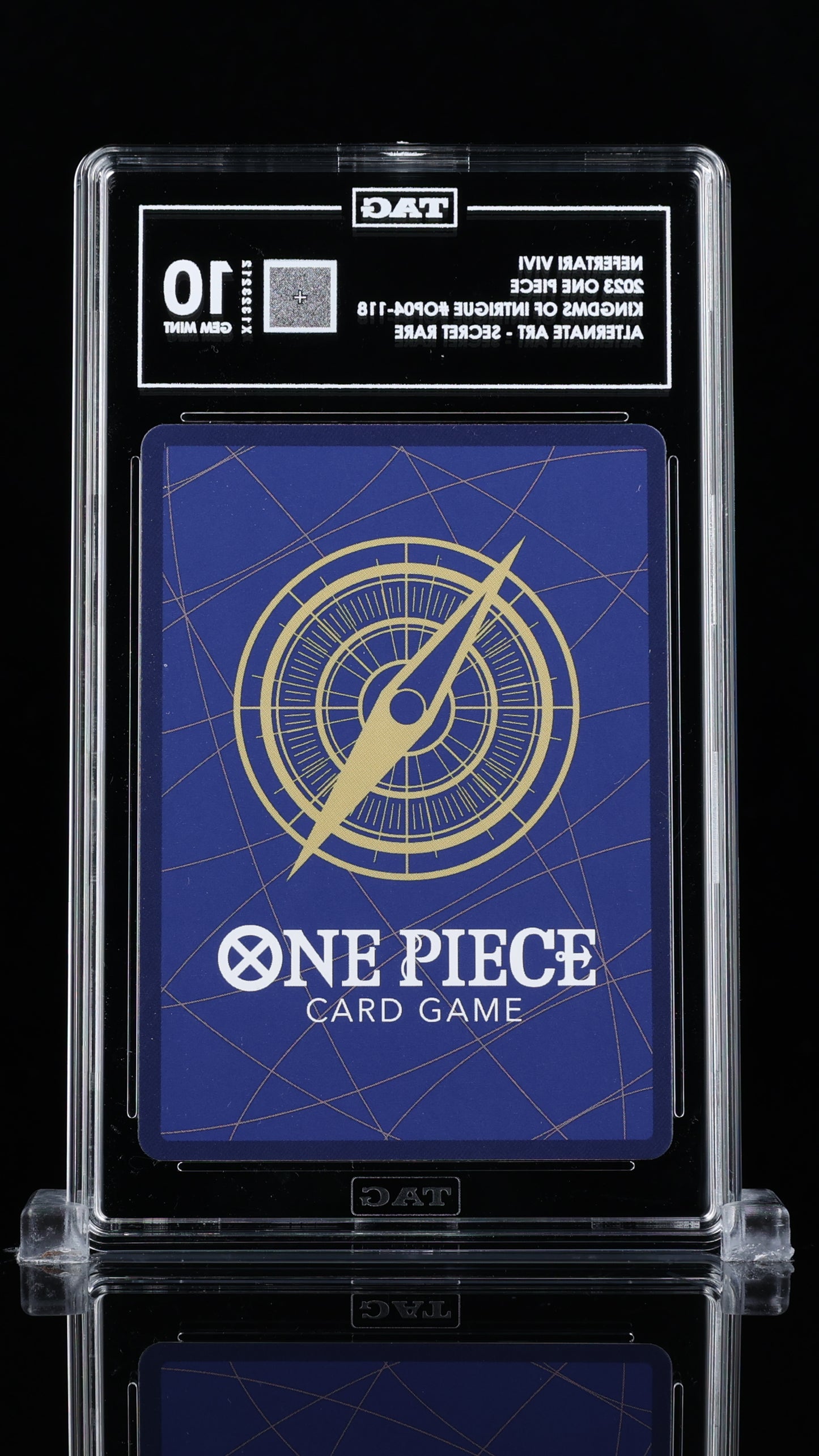 TAG Gem Mint 10 (980) 2023 One Piece Nefeltari Vivi Alternate Art OP04-118 Rank #1 1st Graded (Slab Error)