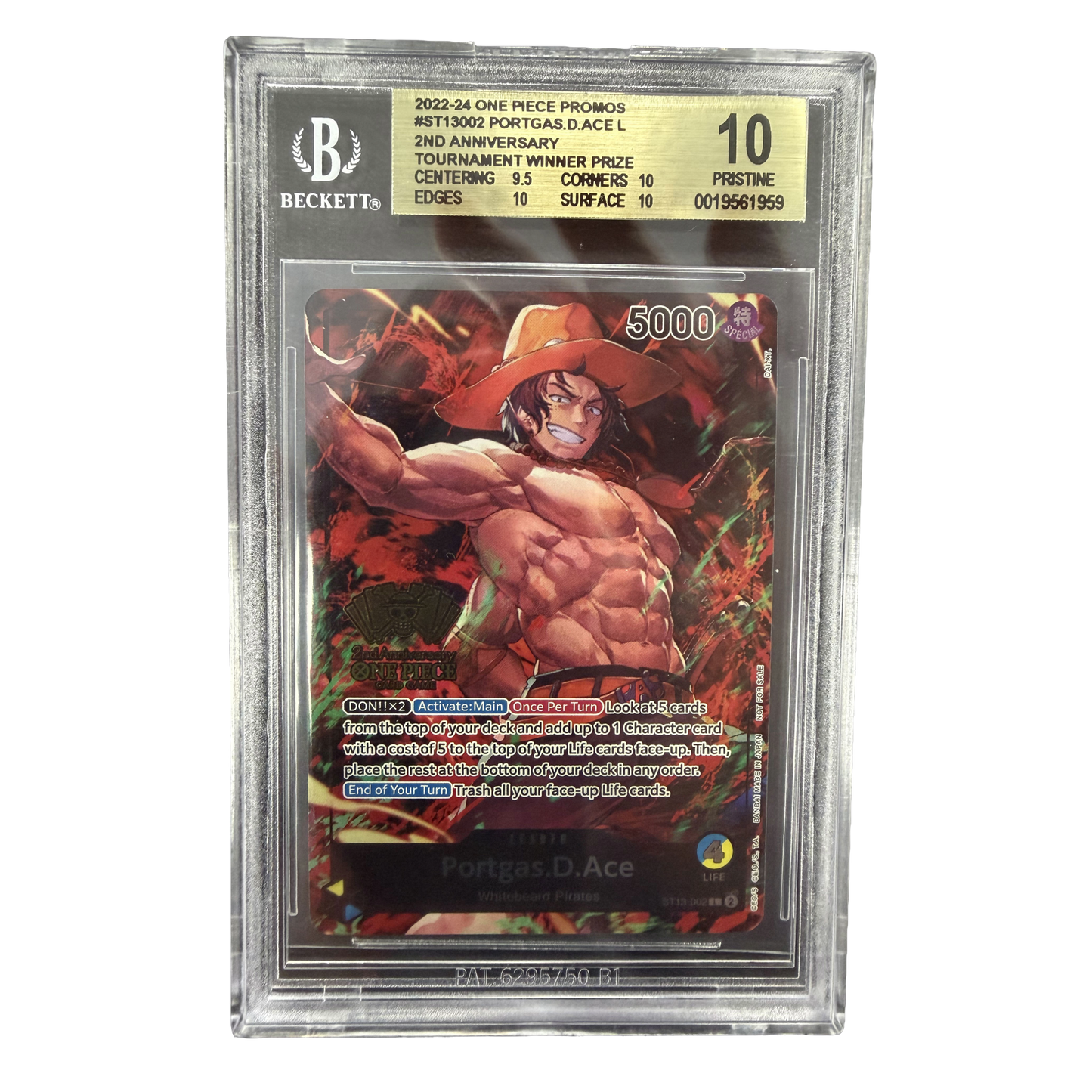 BGS Pristine 10 One Piece Portgas.D.Ace 2nd Anniversary Tournament Winner