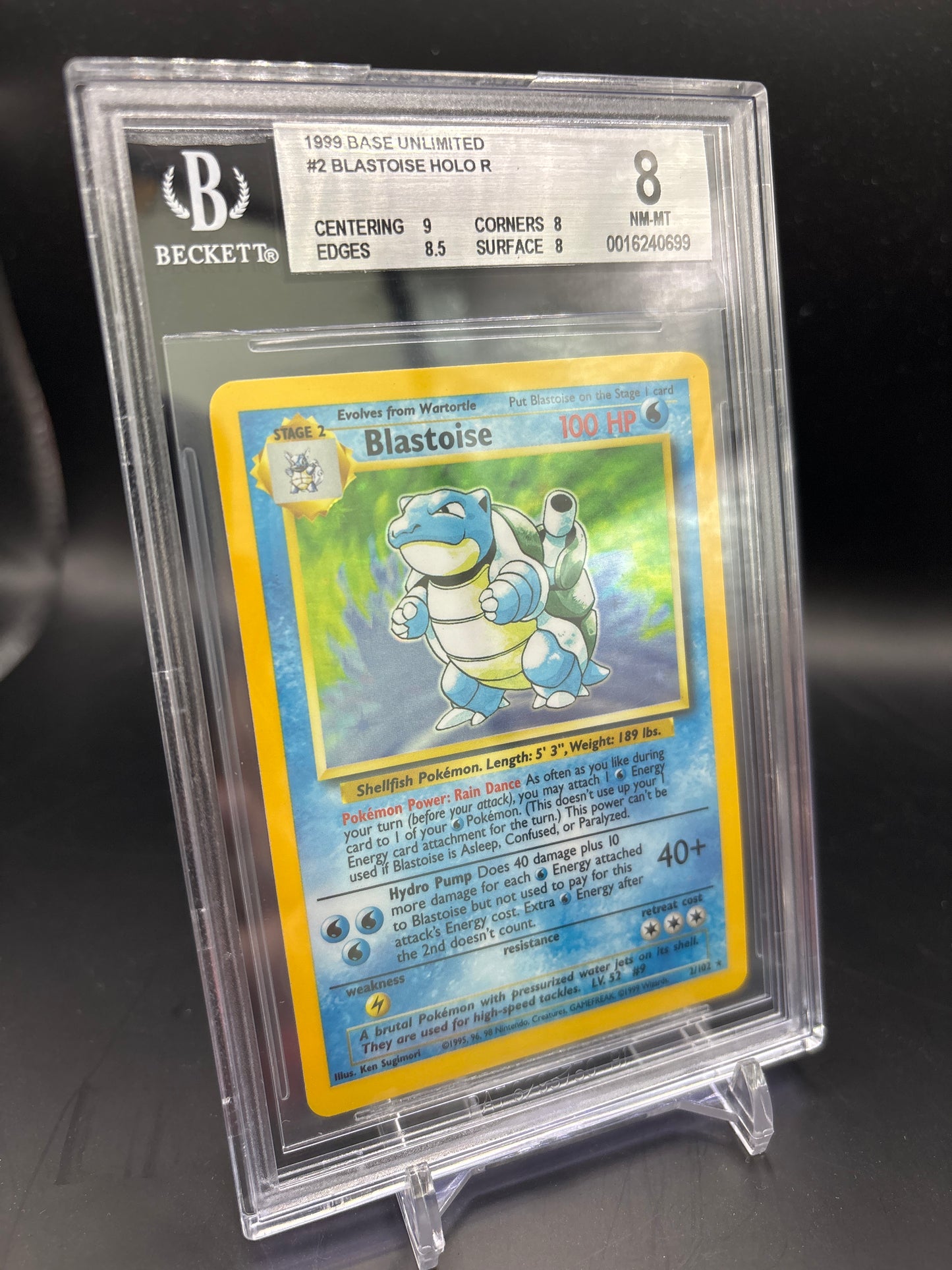 Blastoise Base Set Holo #2 BGS NM/Mint 8.0