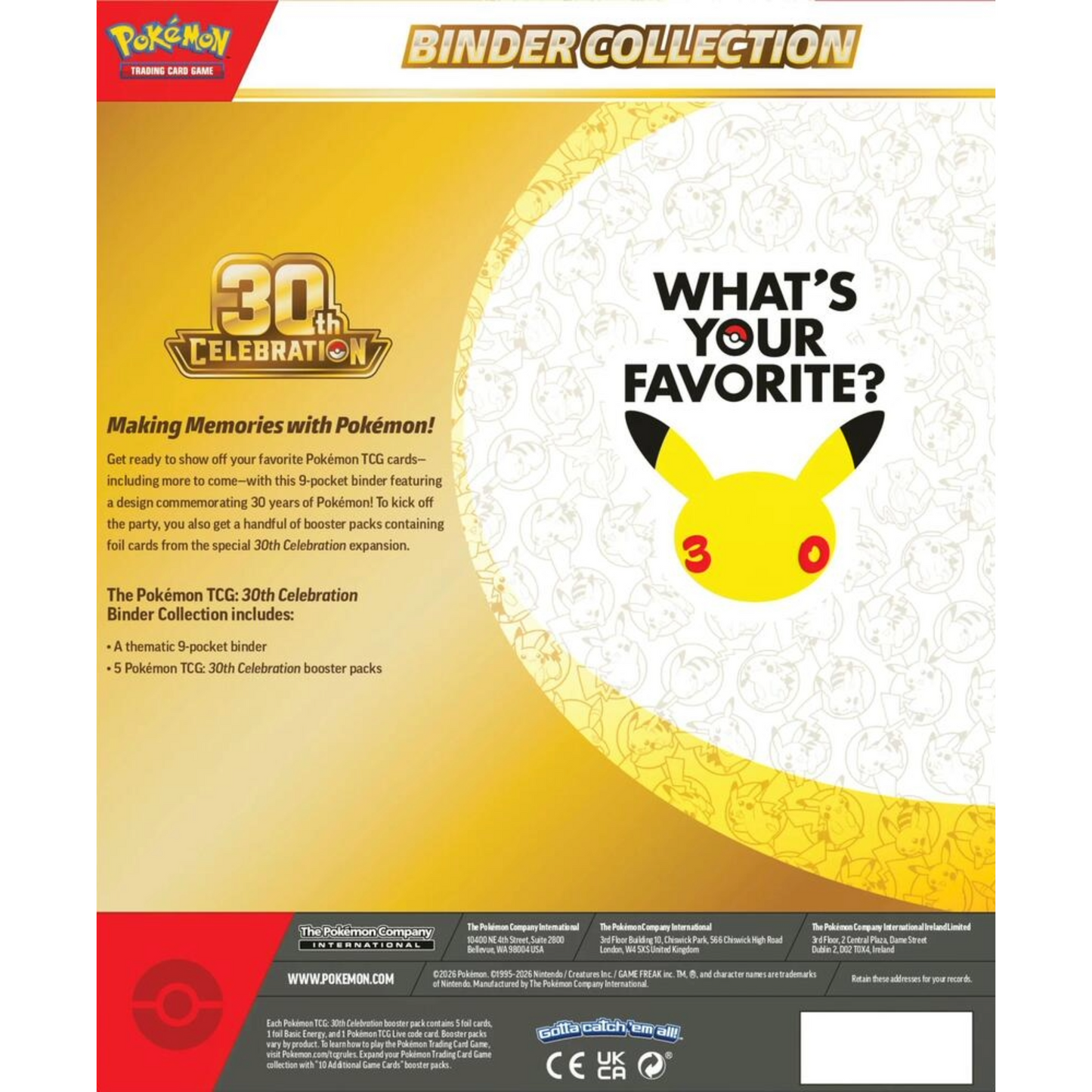 PRE-ORDER LIMIT 1: Pokemon Mega Evolutions 30th Celebration Binder Collection