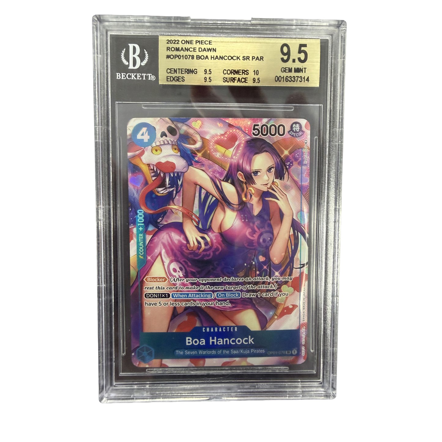 BGS Gem Mint 9.5 One Piece Boa Hancock Romance Dawn Alternate Art