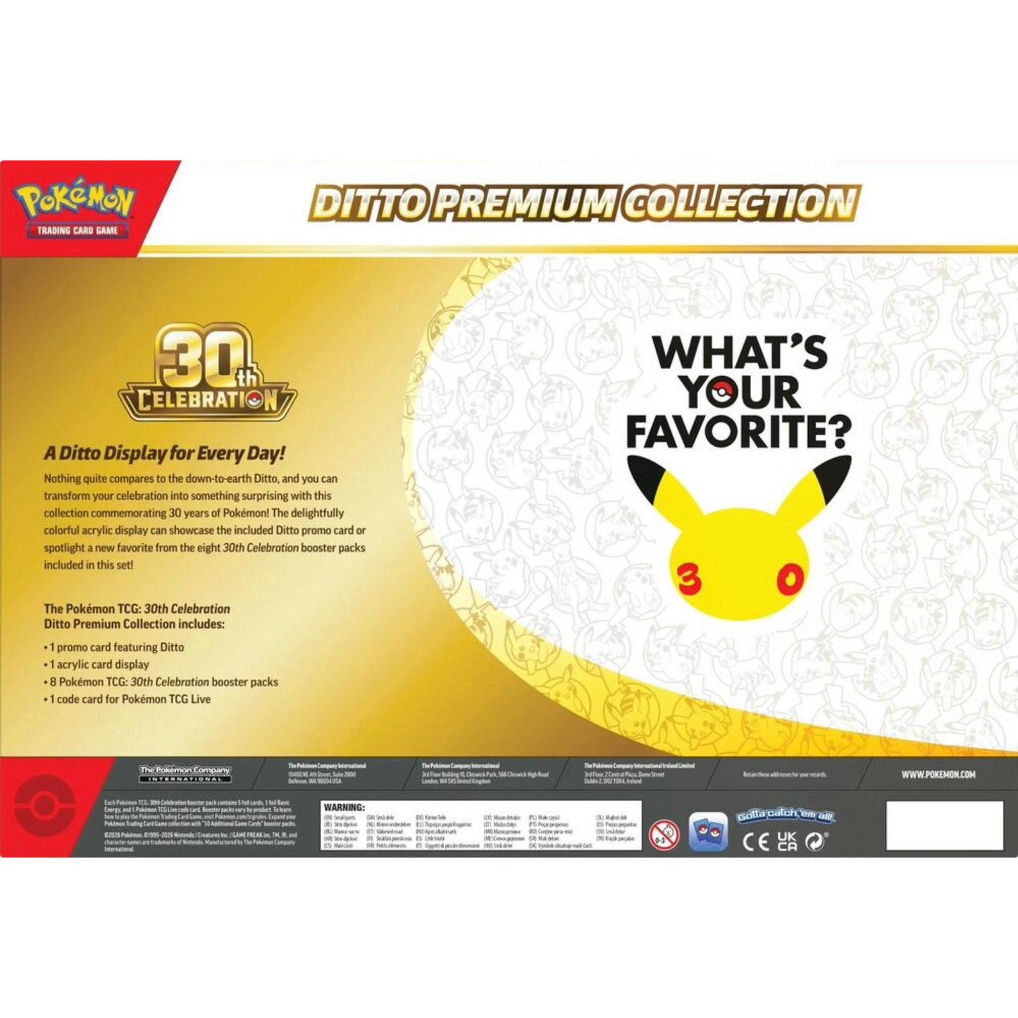 PRE-ORDER LIMIT 1: Pokemon Mega Evolutions 30th Celebration Ditto Premium Collection