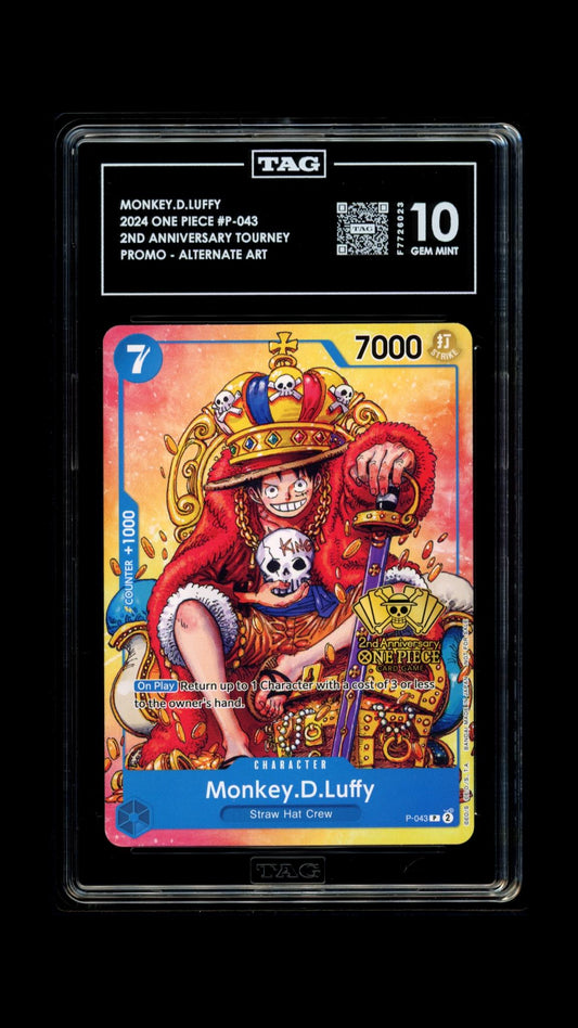 2025 One Piece Monkey.D.Luffy  2nd Anniversary Promo - TAG Gem Mint 10