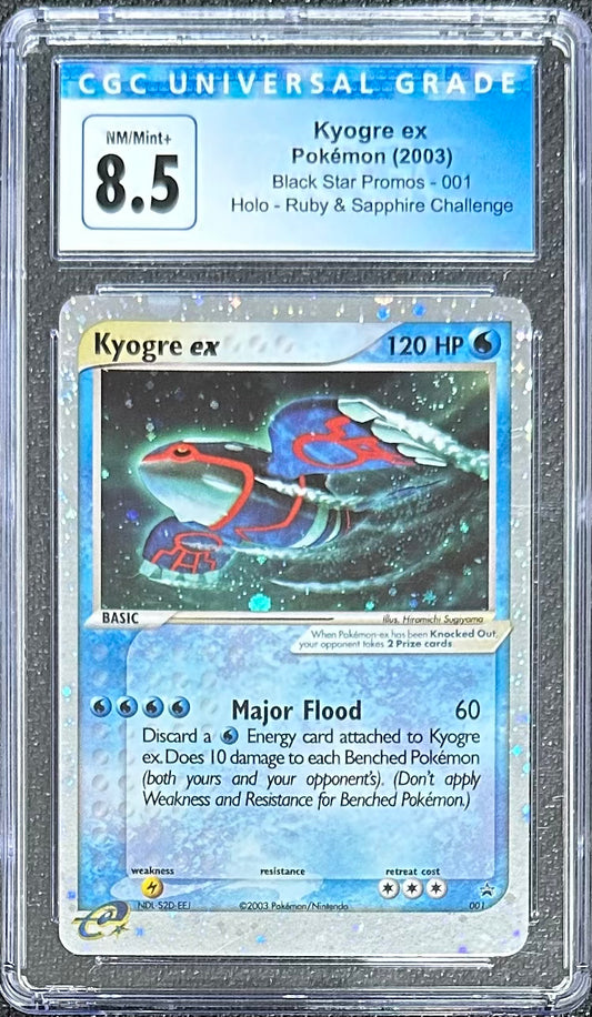 2003 Pokémon Kyogre ex Black Star Promo #001 with Holo Swirl!