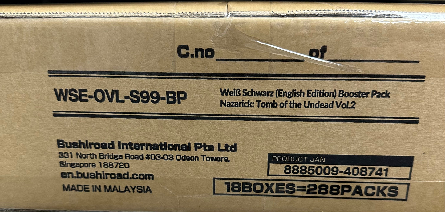 Weiss Schwarz: Nazarick Tomb of the Undead Vol 2 Booster Box