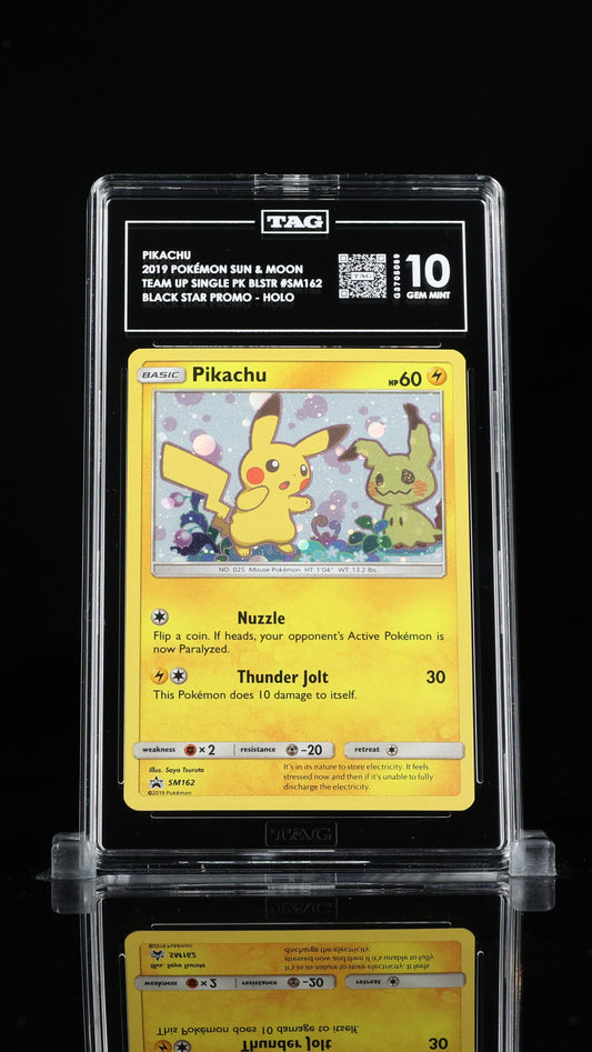 Pikachu Team Up Black Star Promo #SM162 Tag 10