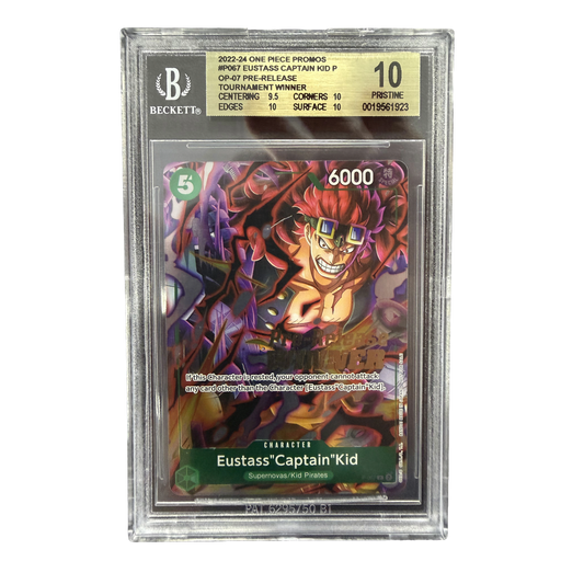 BGS Pristine 10 One Piece Eustass"Captain"Kid OP-07 Pre-Release Winner