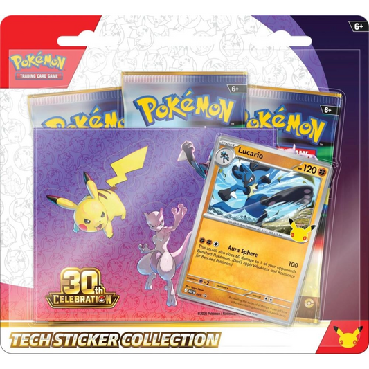 LIMIT 1: Pokemon Mega Evolutions 30th Celebration Tech Sticker Blister (Lucario)