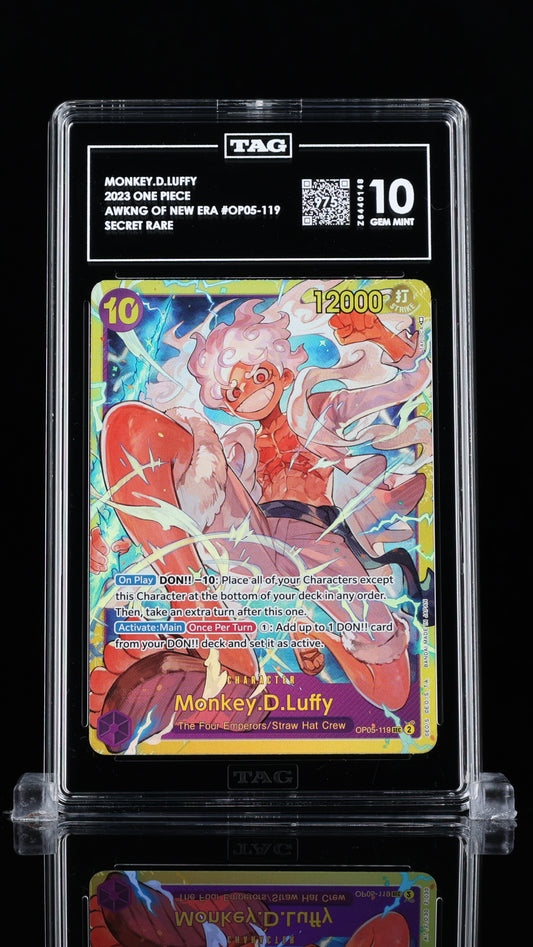 TAG Gem Mint 10 (975) 2023 One Piece Monkey.D.Luffy Secret Rare OP05-119