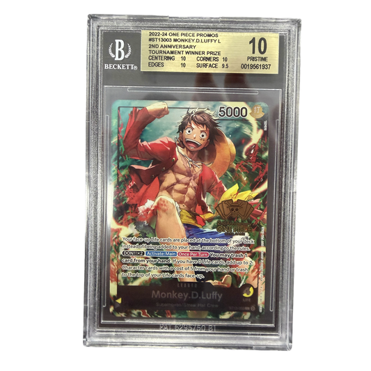 BGS Pristine 10 One Piece Monkey.D.Luffy 2nd Anniversary Tournament Winner