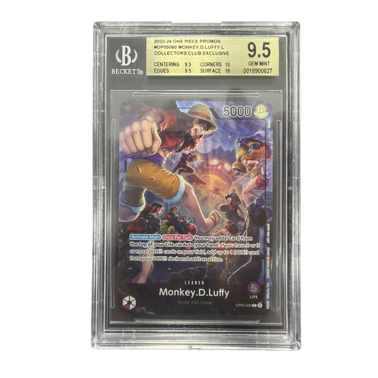 BGS Gem Mint 9.5 One Piece Monkey.D.Luffy PSA Collectors Club Exclusive