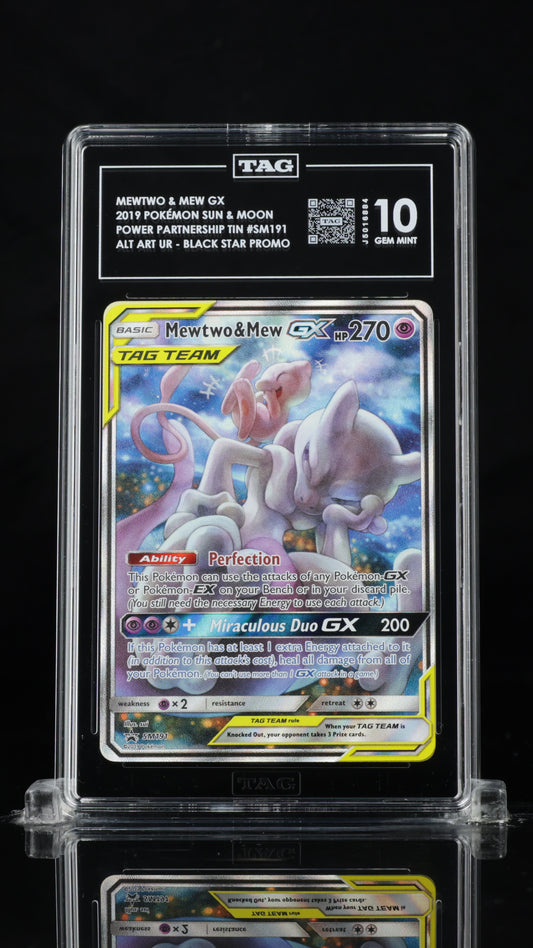 TAG Gem Mint 10 2019 Mewtwo & Mew GX Tag Team SM191