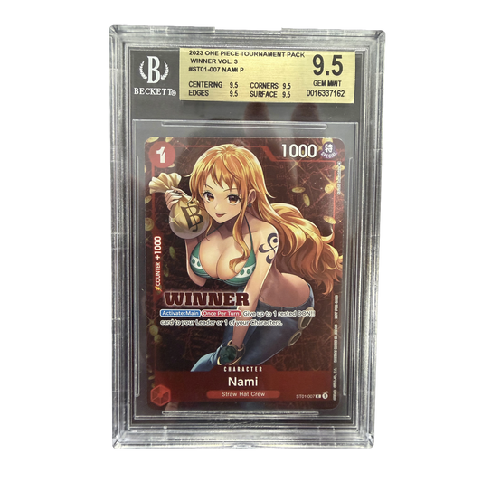BGS Gem Mint  Quad 9.5 One Piece Nami Winner ST01-007