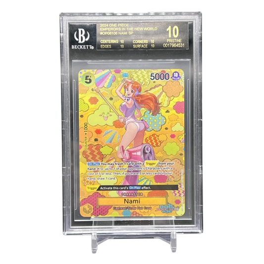 BGS Black Label Pristine 10 One Piece Nami SP OP08-106 Emperors in the New World