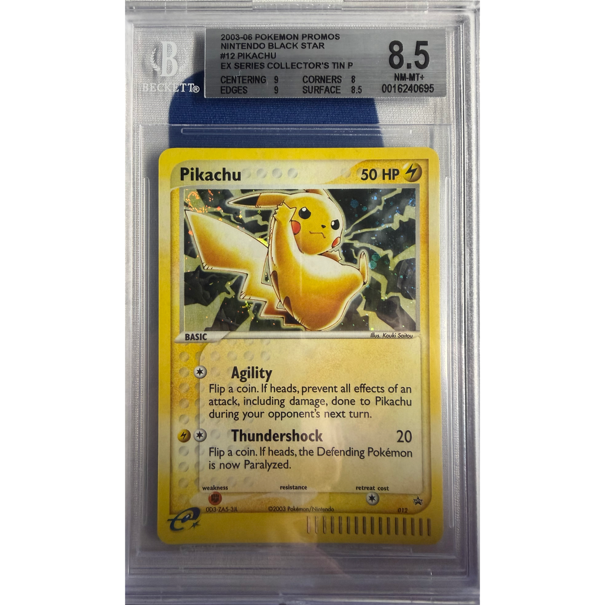 2003-06 Pokemon Nintendo Black Star Promo Pikachu Holo #012  BGS NM/Mint+ 8.5