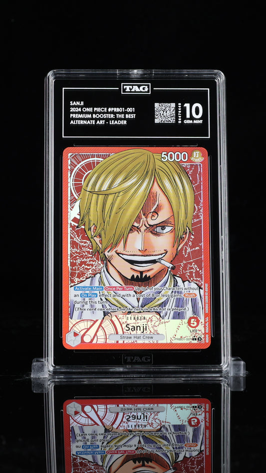TAG Gem Mint 10 (968) 2024 One Piece Sanji Alternate Art Leader #PRB01-001