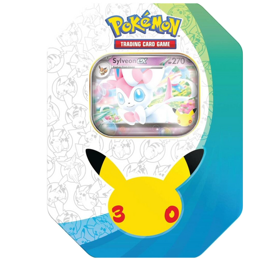PRE-ORDER LIMIT 1: Pokemon Mega Evolutions 30th Celebration Sylveon ex Tin