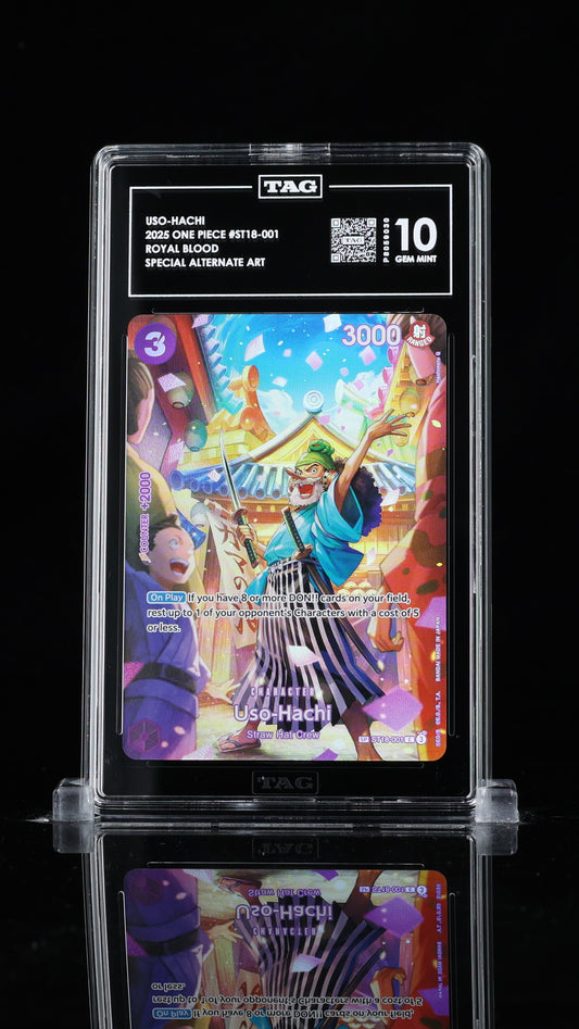 TAG Gem Mint 10 2025 One Piece Uso-Hachi Special Alternate Art ST18-001