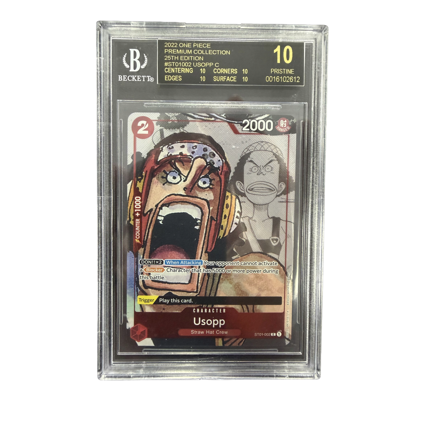 BGS Black Label Pristine 10 One Piece Usopp 25th Anniversary Premium Collection