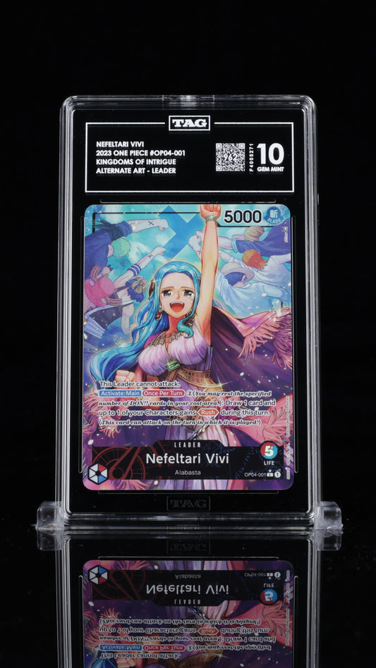 TAG Gem Mint 10 (962) 2023 One Piece  Nefeltari Vivi Alternate Art OP04-001 Rank #3