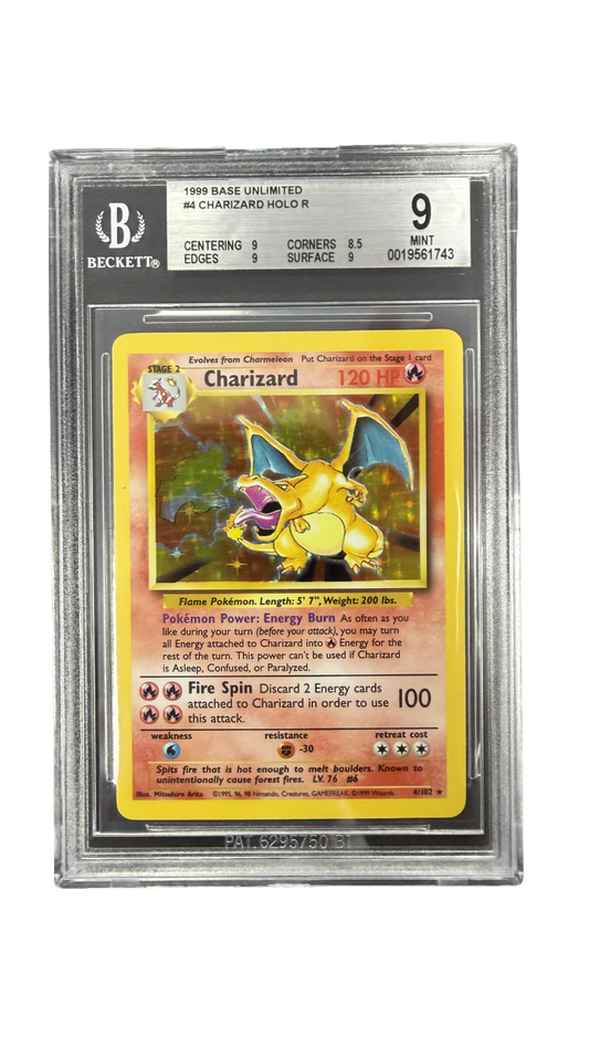 1999 Base Set Charizard Holo 4/102 BGS Mint 9 with Subgrades