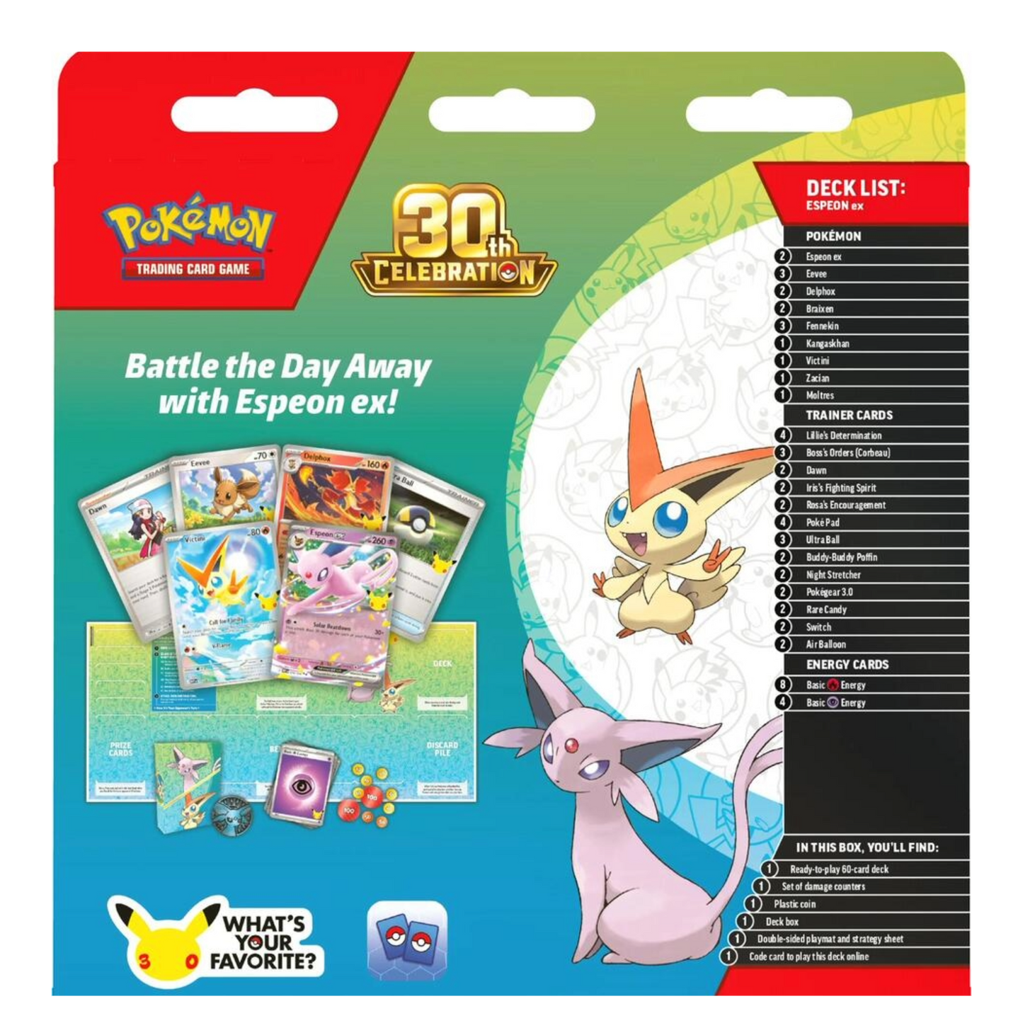 PRE-ORDER LIMIT 1: Pokemon Mega Evolutions 30th Celebration Espeon ex Battle Deck