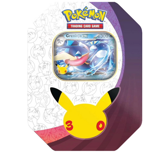 PRE-ORDER LIMIT 1: Pokemon Mega Evolutions 30th Celebration Greninja ex Tin